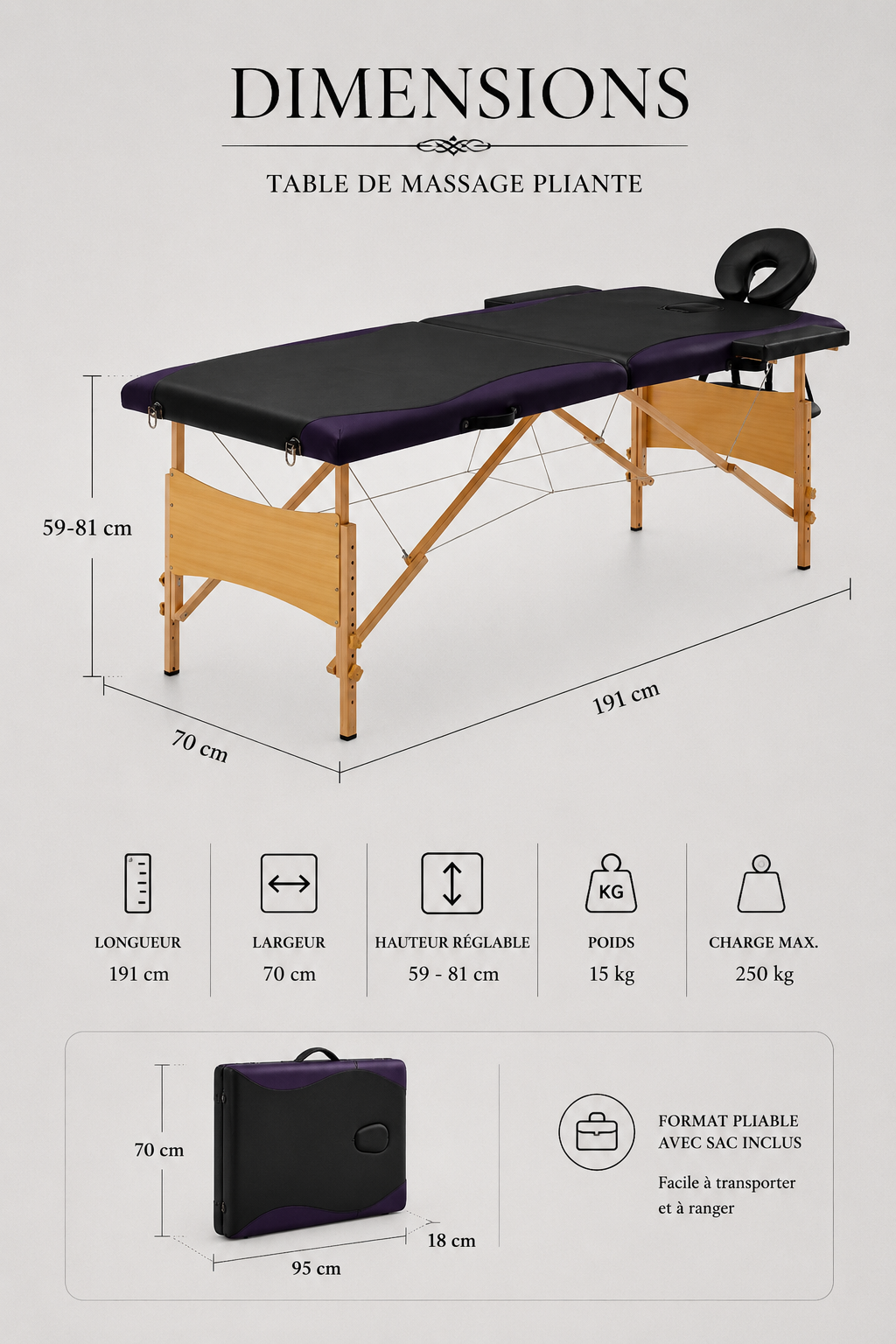 Table de massage 2 zones – Signature Core