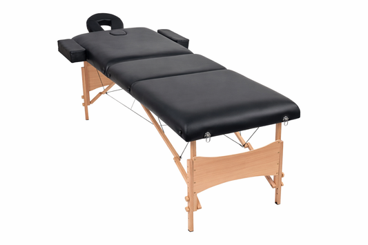 Table de massage pliante 2 zones avec tabouret et traversins – Calmorya Signature Prestige+